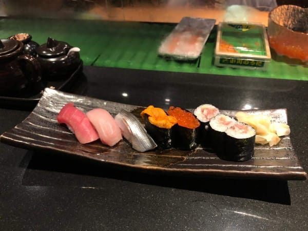 Cold dead fish on rice